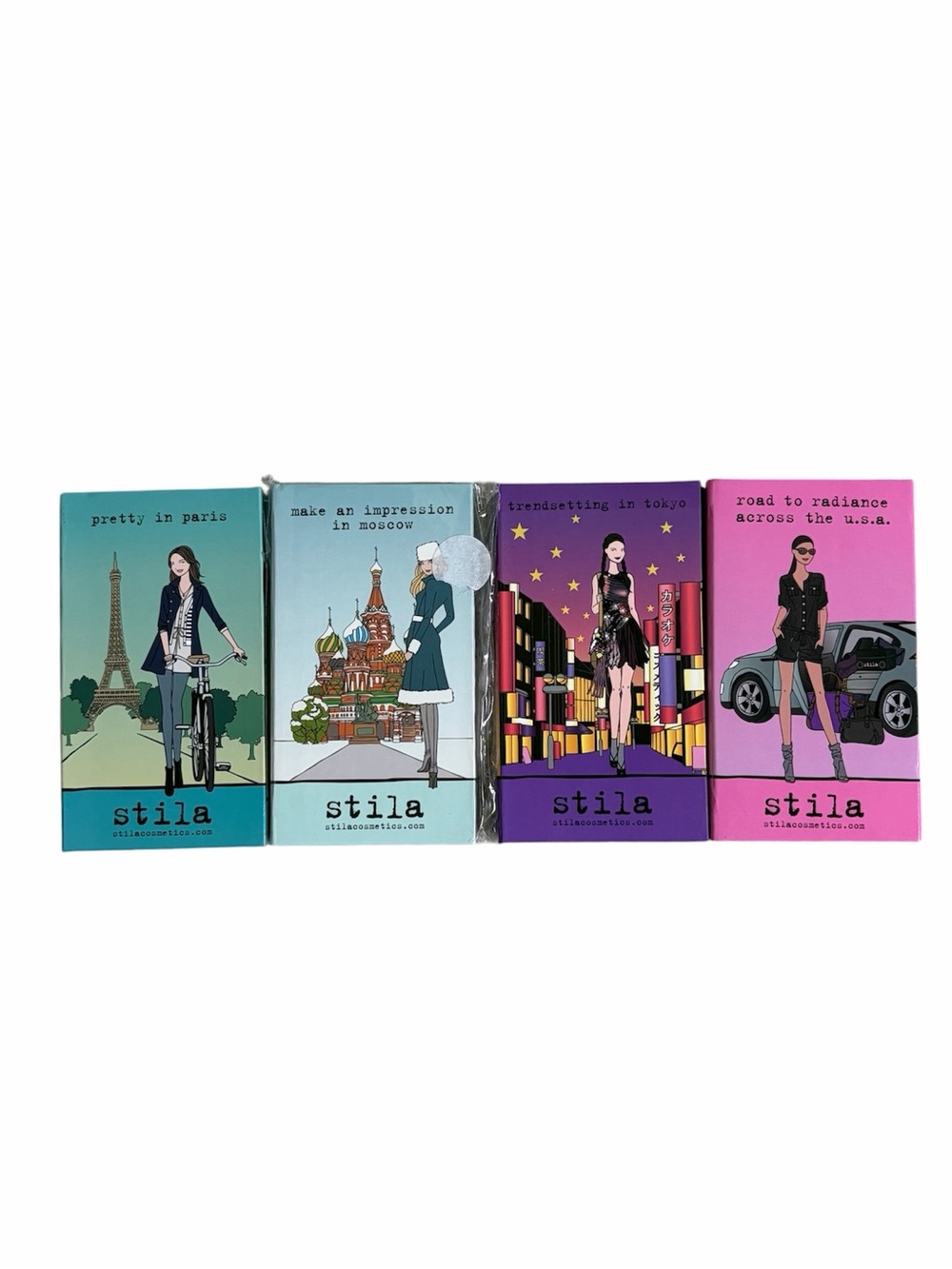 Stila New Travel Girl Palettes Bundle Set of 4 NWT Paris Moscow Tokyo USA